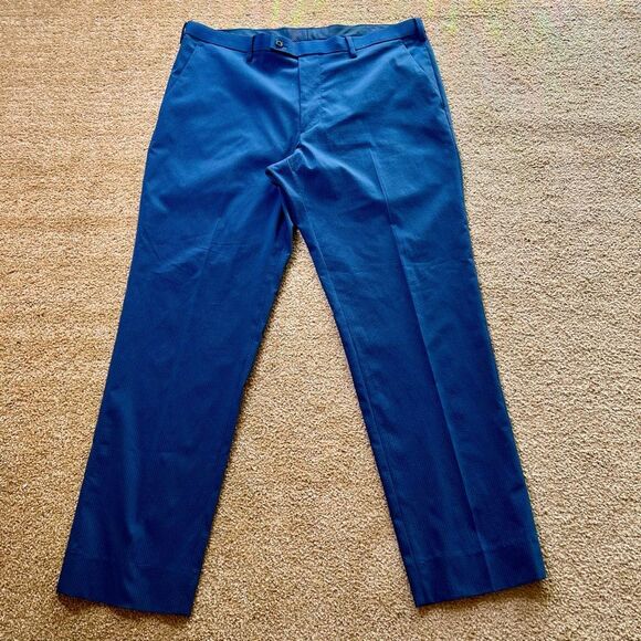 Uniqlo Mens Blue Pinstripe Flat Front Straight Leg Dress Pants Size 34x34‎ - Picture 1 of 10